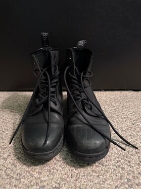 Dr. Martens Black Leather Lace-Up Combat Boots